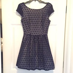 B Darlin Lace Dress Navy 5/6sz